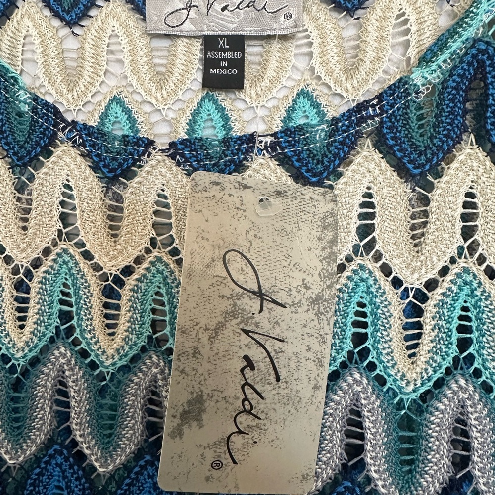 J Valdi NWT size XL Multicolor Zigzag Knit Dress Coverup - Picture 5 of 10